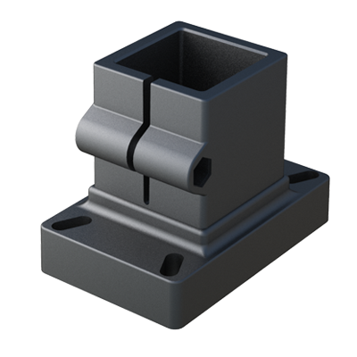 Conector apto para fijar <b>1 tubo cuadrado</b> de manera rápida y cómoda, eliminando los costes de la soldadura.

Lleva los <b>tornillos</b> y los <b>tapones incorporados</b> para tapar la cabeza de los tornillos. 

Con ello, se evita la acumulación de suciedad y la superficie queda lisa (buen acabado estético).

El <b>Nylon</b> (PA6) utilizado es de alta resistencia y se caracteriza por una vida útil muy larga y gran resistencia al envejecimiento.

El <b>refuerzo de fibra de vidrio</b> otorga una mayor resistencia, rigidez y estabilidad dimensional y térmica. <br>

Posibilidad de adquirir los conectores en colores y grabarles el logo de su empresa u otros dibujos (Cantidad mínima de fabricación: 250 unidades). <br>

Contacte con nuestra oficina comercial si la medida o cualquier otra especificación del producto no se encuentra dentro del programa estándar.