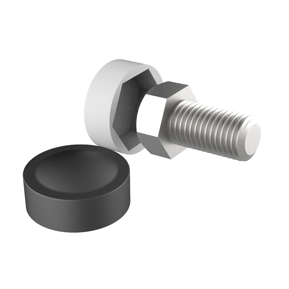 Nuestro capuchón LBKB es apto para <b>cabezas de tornillo y tuercas hexagonales DIN</b>. Ha sido especialmente diseñado para cubrir las cabezas de los tornillos de manera que sobresalgan lo menos posible y, al mismo tiempo, embellezcan y protejan de golpes y suciedad. Cubren un rango desde <b>M6 hasta M12</b> (apto para tornillos DIN 933, 931, 961 y 960). Cuenta además con un <b>aditivo UVA para evitar la degradación a consecuencia de los rayos solares y la intemperie.</b>
<br><br><a href='/news/BIOADD-esp.pdf'  target='_blank'>Consulte aquí más información sobre la posibilidad de fabricación en aditivo <b>biodegradable</b>. </a>