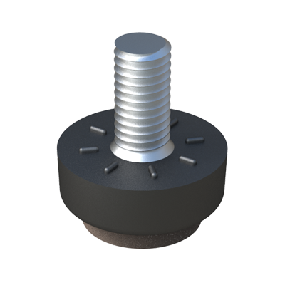 Nuestro pie nivelador tiene una base decorativa redonda.