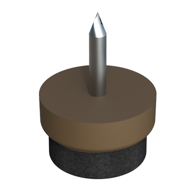 Nuestro tope redondo LQSS con clavo y fieltro es idóneo para muebles e ideal para proteger superficies delicadas y proteger de los ruidos. El color del fieltro es de color blanco (para topes de color natural) y negro (para topes color negro y marrón), de una calidad media (buen sonoreductor de lana muy rígida).