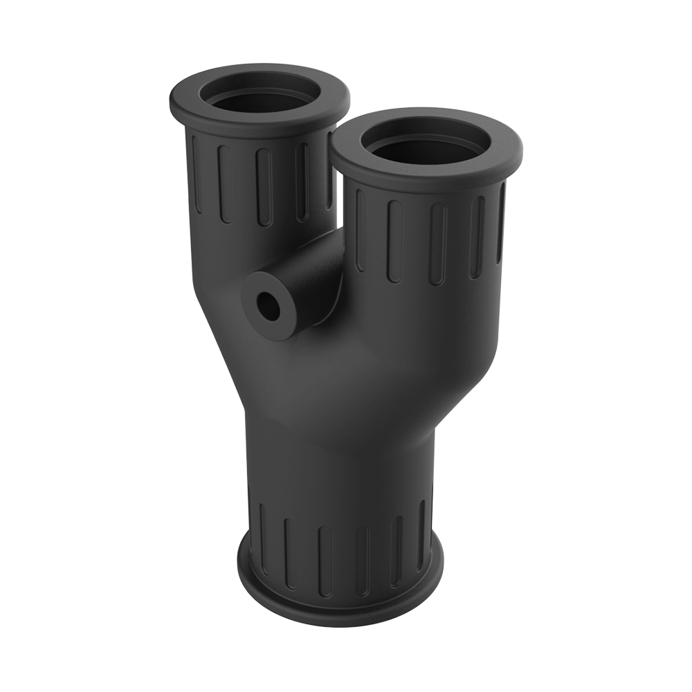 <p>As nossas luvas de derivação <b>MDC</b> são fabricadas em <b>TPE</b> macio em configuração em “Y” para criar derivações entre segmentos de tubo.</p>

<p>Estas luvas, <b>resistentes aos raios UV</b>, montam-se por pressão nas extremidades dos tubos e, graças aos dentes internos, aderem perfeitamente ao perfil exterior. Os orifícios de fixação à parede têm Ø 4 mm. Podem ser usadas mesmo entre tubos de diferentes dimensões.</p>

<p>· <b>Material:</b> TPE<br>
· <b>Cor:</b> cinzento ou preto<br>
· <b>Temperatura de utilização:</b> -40 °C / +120 °C (pontas até +150 °C)<br>
· <b>Proteção IP:</b> IP66 segundo EN 60529</p>

<p><i>Certificações: GOST, UKCA.</i></p>