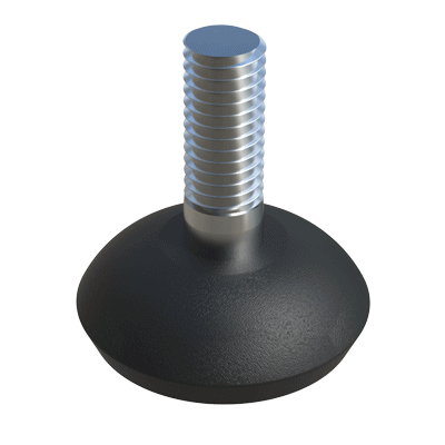 Nuestro pie nivelador fijo MFD dispone de una base redonda que está disponible en dos posibles acabados: con o sin <b>embellecedor decorativo de acero cromado</b>.<br>
La rosca se fabrica en acero zincado <b>(ZCS)</b>, mientras que la base es de polietileno de baja densidad <b>(LDPE)</b> y presenta un alojamiento <b>Phillips</b> que facilita su instalación y la regulación de la altura.