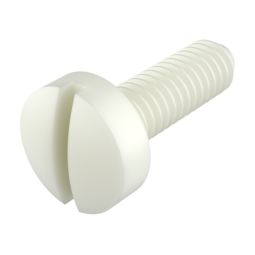 Nuestros tornillos con cabeza alomada ranurada fabricados en <b>PA66</b>, ofrecen una excelente resistencia a productos químicos (ver ficha técnica), un alto nivel de rigidez dieléctrica, no se oxidan y previenen daños producidos por sobretensado.