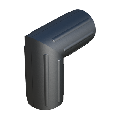 Conector en L diseñado para empalmar <b>2 tubos redondos</b> a 90⁰.

Se suministra <b>con</b> o <b>sin alma de acero</b> (S) - conector de dos partes.

Da lugar a una conexión “invisible” de tubos con corte de inglete de 45⁰.

Con una correcta construcción del bastidor y una adecuada distribución de pesos, permite soportar <b>cargas estáticas bajas - medias</b> o <b>altas</b> - según referencia.

Si se quiere reforzar el conector por medio de remaches, pasadores, etc., se debe evitar perforar el núcleo de acero para prevenir la corrosión por contacto. <br>

Si en el programa estándar no encuentra las especificaciones del producto deseadas, contacte con nuestra oficina comercial.