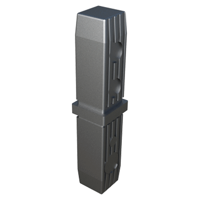 El conector en línea ha sido diseñado para conectar <b>2 tubos cuadrados</b> unidimensional y unidireccionalmente.

 Se suministra <b>con</b> o <b>sin alma de acero</b> (S), o <b>de acero zincado</b> (ZCS) - conector de dos piezas. 

Permite construir bastidores sometidos a <b>cargas estáticas bajas - medias</b>, o <b>altas</b> - según incorpore o no el núcleo de acero.

Si se desea integrar un refuerzo externo (remaches, pasadores, etc.), y para prevenir el efecto de la corrosión por contacto, se debe evitar perforar el alma de acero.

El <b>Nylon</b> (PA6) con el que está fabricado se caracteriza por su alta resistencia (impacto) y sus grandes propiedades ante el envejecimiento (vida útil muy larga). <br>

Si la medida o cualquier otra especificación del producto no se encuentra dentro del programa estándar, consulte a nuestra oficina comercial.