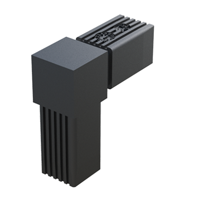El conector en L permite ensamblar <b>2 tubos cuadrados</b> en ángulo recto y se suministra <b>con</b> o <b>sin alma de acero</b> (S), <b>de acero zincado</b> (ZCS) o <b>de acero inoxidable</b> (SS) - conector de dos partes.
Se emplea para bastidores con <b>cargas estáticas bajas - medias</b> o <b>altas</b> - según referencia y teniendo en cuenta una correcta construcción y distribución de pesos.
Si se quiere reforzar el conector por medio de remaches, pasadores, etc., se debe evitar perforar el núcleo de acero para prevenir la corrosión por contacto.
El <b>Nylon</b> (PA6) utilizado es de alta resistencia y se caracteriza por una vida útil muy larga y gran resistencia al envejecimiento. <br>
Consulte a nuestra oficina comercial si la medida o cualquier otra especificación del producto no se encuentra dentro de nuestro programa estándar.