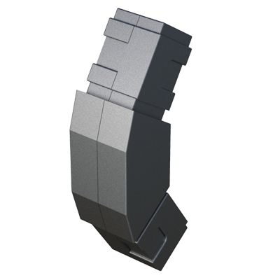 Conector <b>angulado</b> - fabricado en <b>Nylon</b> (PA6) de alta resistencia - que ha sido diseñado para conectar <b>2 tubos cuadrados</b> en un ángulo de <b>135⁰</b>. 

Se suministra sin alma de acero (S) - conector de dos partes.

Si es necesario, se puede fijar el conector mediante pasadores y tuercas hexagonales (<b>SW 13</b> - alojamientos internos dispuestos para ello).

Esto implica perforar el conector en las posiciones correspondientes, asegurando una buena alineación entre pasadores y tuercas. <br>

Si requiere otras especificaciones del producto (dimensiones, espesores, etc.), contacte con nuestra oficina comercial.