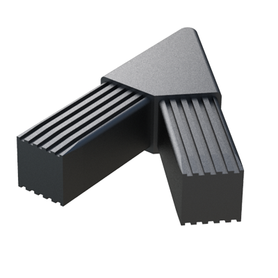 Nuestro conector <b>angulado</b> permite unir <b>2 tubos cuadrados </b> en un ángulo de <b>45⁰</b> y se suministra sin alma de acero (S) - conector de dos piezas.

El <b>Nylon</b> (PA6) utilizado es de alta resistencia y otorga - al conector - gran resistencia al envejecimiento. <br>

Si desea información sobre otras dimensiones y/o espesores, consulte a nuestra oficina comercial.